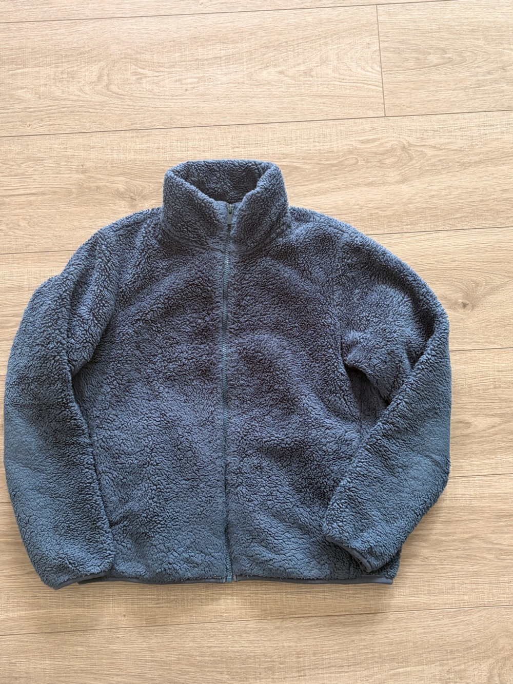 UNIQLO Fluffy Fleece Full Zip Sherpa Jacket Blue Size S